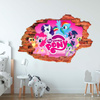 Naklejka na ścianę 3D My Little Pony Kucyki z logiem 90 cm na 60 cm