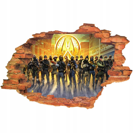 Naklejka na ścianę 3D CS Counter Strike cała ekipa 90 cm na 60 cm