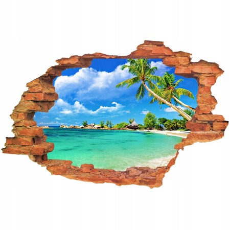 Naklejka na ścianę 3D Plaża toń fal 90 cm na 60 cm