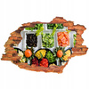 Naklejka na ścianę 3D Warzywa pokrojone warzywa na tackach 90 cm na 60 cm