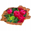 Naklejka na ścianę 3D Kwiaty czerwone róże 90 cm na 60 cm