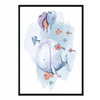 Plakat Obraz A3 Zwierzęta Delfinek balony Boho
