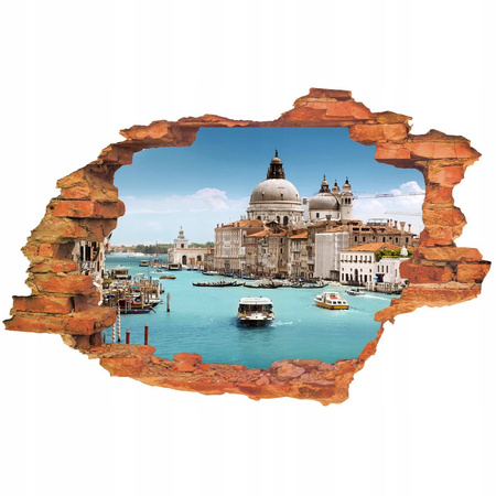 Naklejka na ścianę 3D Wenecja tramwaje wodne 90 cm na 60 cm