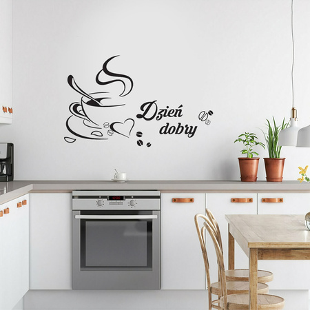 Naklejka na ścianę Do Kuchni Filiżanka kawy na dzień dobry 75 cm na 45 cm