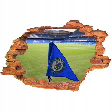 Naklejka na ścianę 3D Chelsea FC chorągiewka z logiem 90 cm na 60 cm