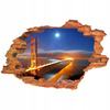 Naklejka na ścianę 3D San Francisco most Golden Gate w blasku księżyca 90 cm na 60 cm
