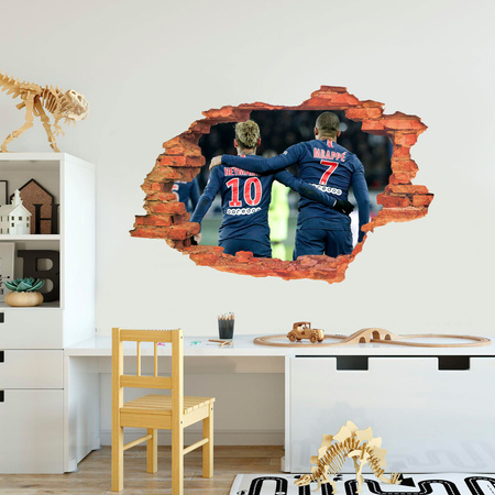 Naklejka na ścianę 3D PSG Mbappe i Neymar