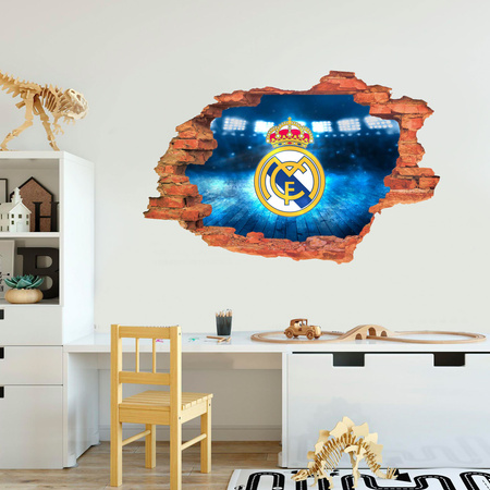 Naklejka na ścianę 3D Real Madryt Logo 90 cm na 60 cm 