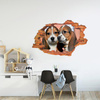 Naklejka na ścianę 3D Pies basset dwa piękne psy 90 cm na 60 cm