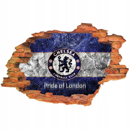 Naklejka na ścianę 3D Chelsea FC Herb Logo 90 cm na 60 cm