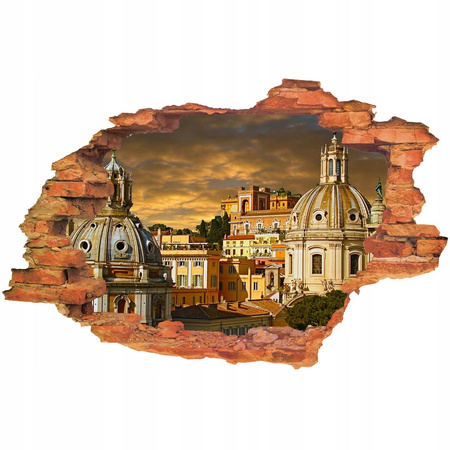 Naklejka na ścianę 3D Rzym pod czerwonymi chmurami 90 cm na 60 cm