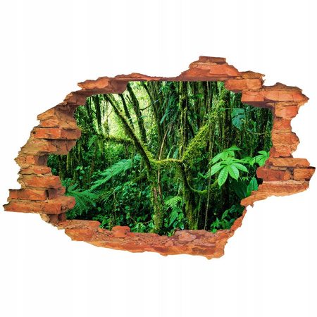 Naklejka na ścianę 3D dżungla zielone krzaki 90 cm na 60 cm  